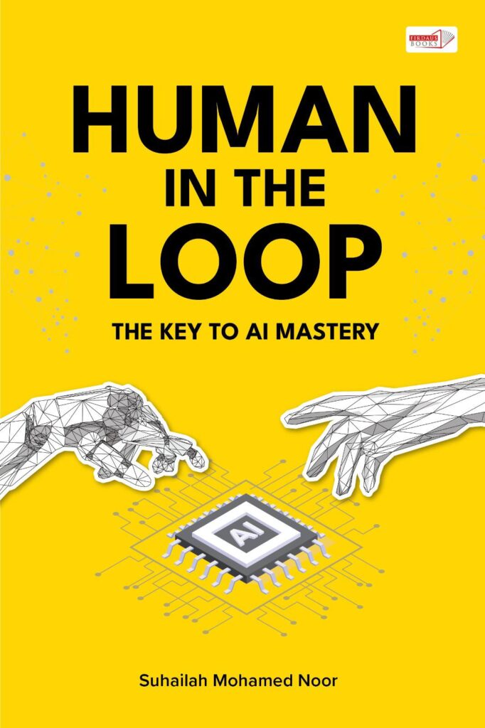 Kulit buku Human in the Loop tulisan Ts. Dr. Suhailah Mohamed Noor dan terbitan Firdaus Press Publications