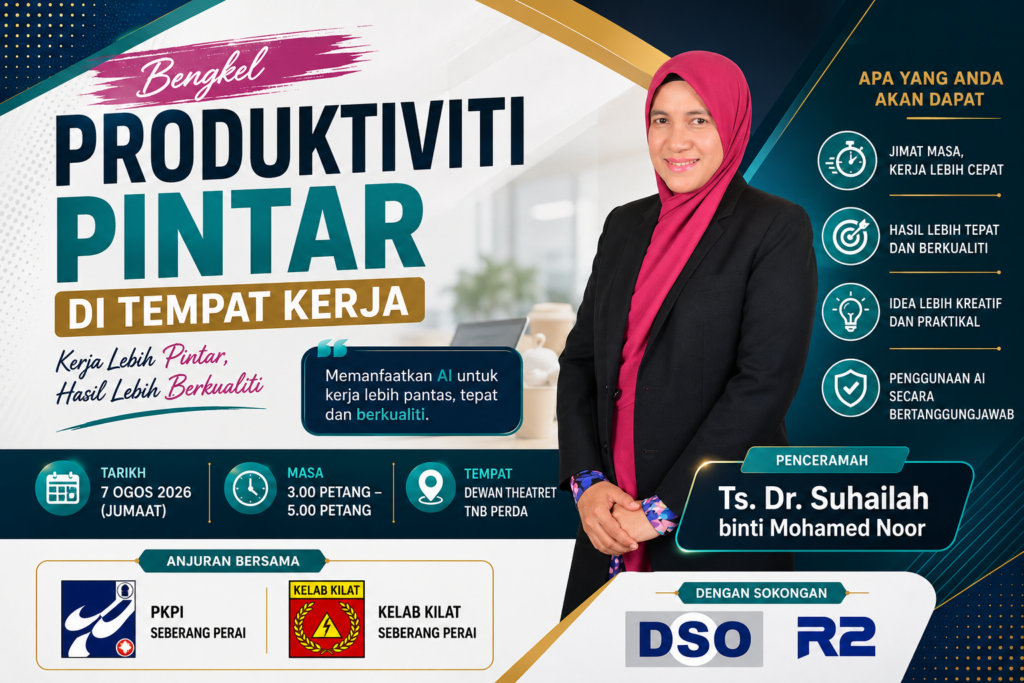 Bengkel Produktiviti Pintar di Tempat Kerja on 7 August 2026