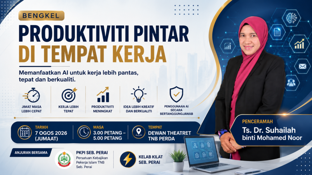 Bengkel Produktiviti Pintar di Tempat Kerja on 7 August 2026