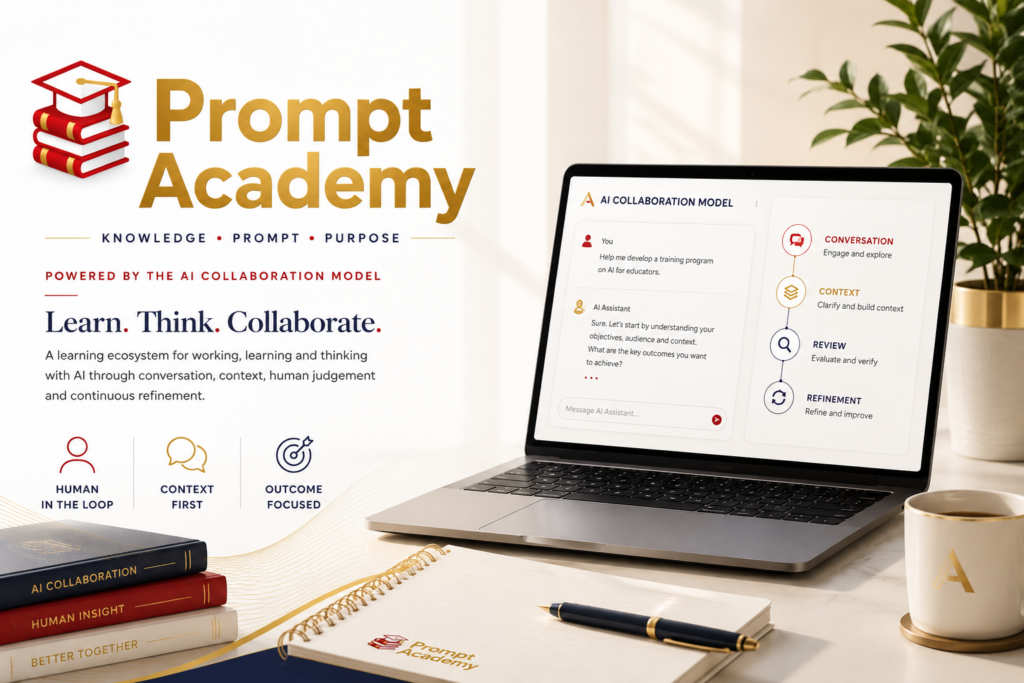 Prompt Academy learning ecosystem powered by the AI Collaboration Model